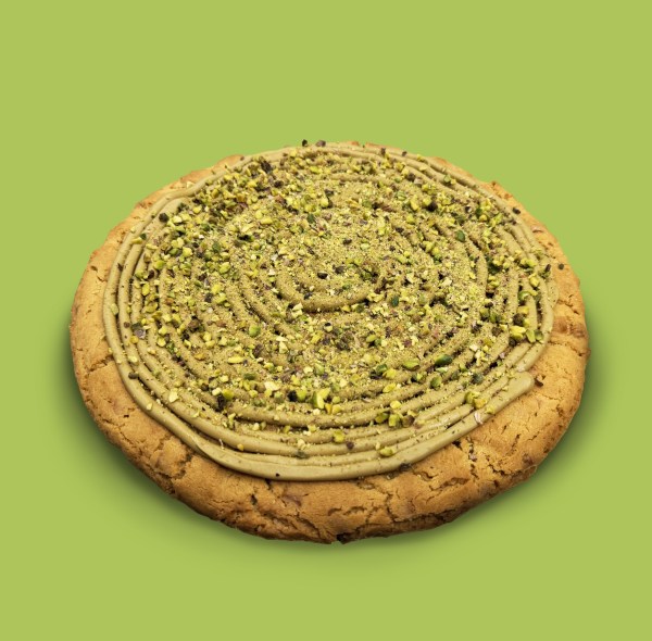 giant pistacchio cake cookie al pistacchio e cioccolato bianco con crema di pistacchio e granella